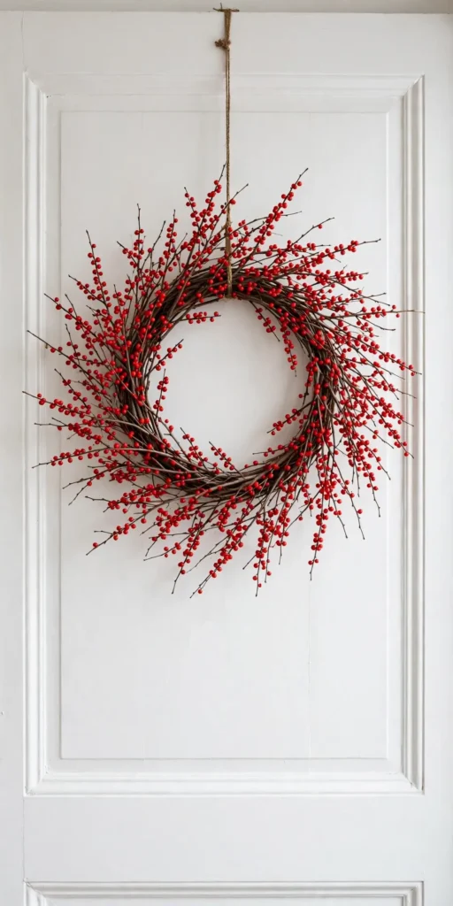natural christmas wreath winterberry branches