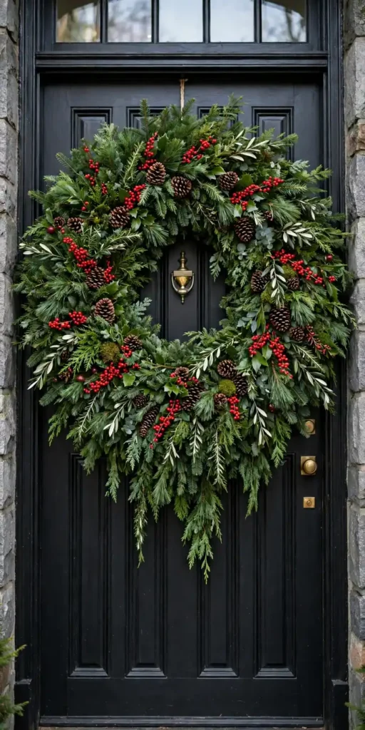 natural christmas wreath large front door statement