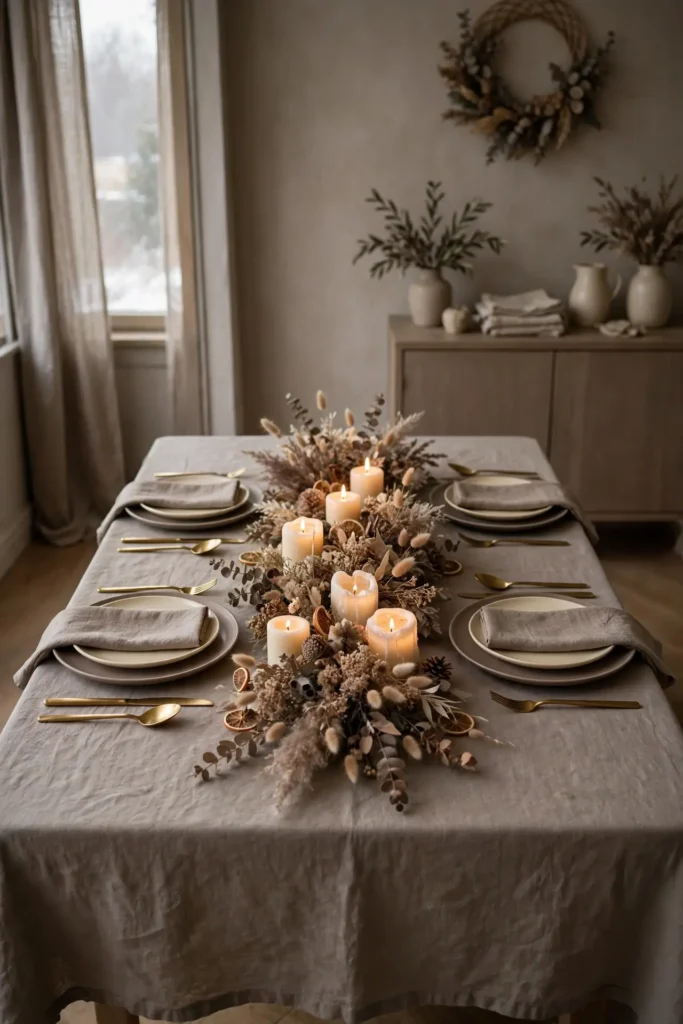 neutral table christmas