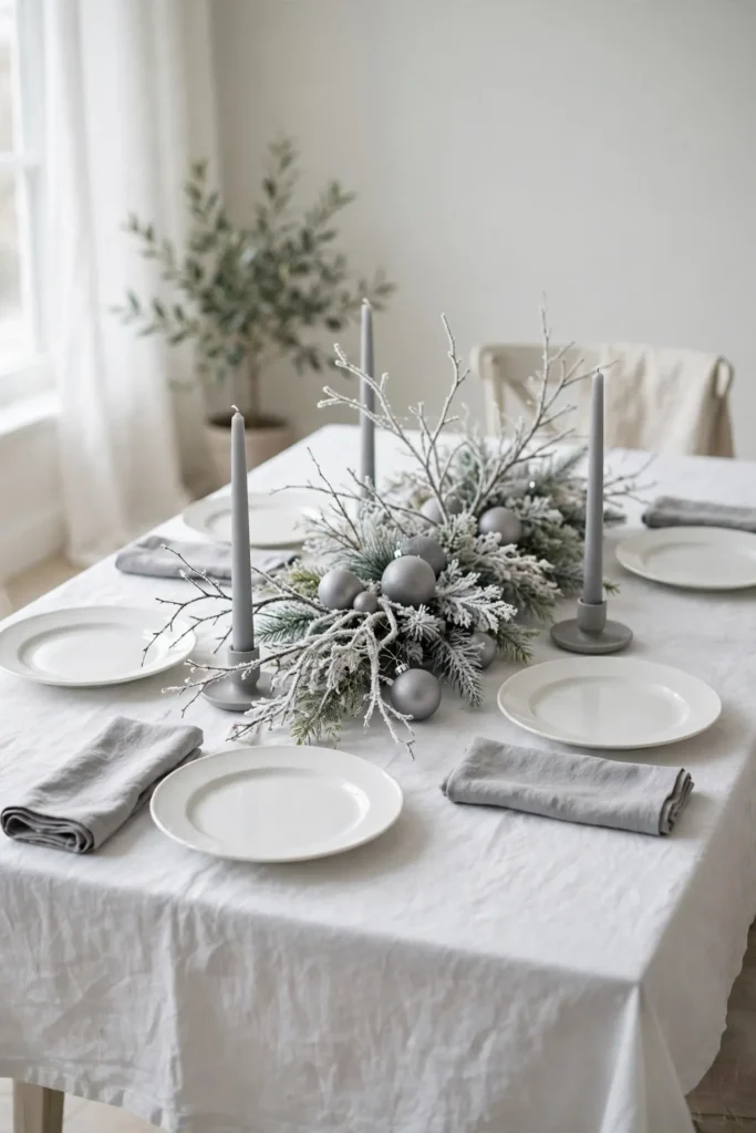 neutral christmas table decor ideas