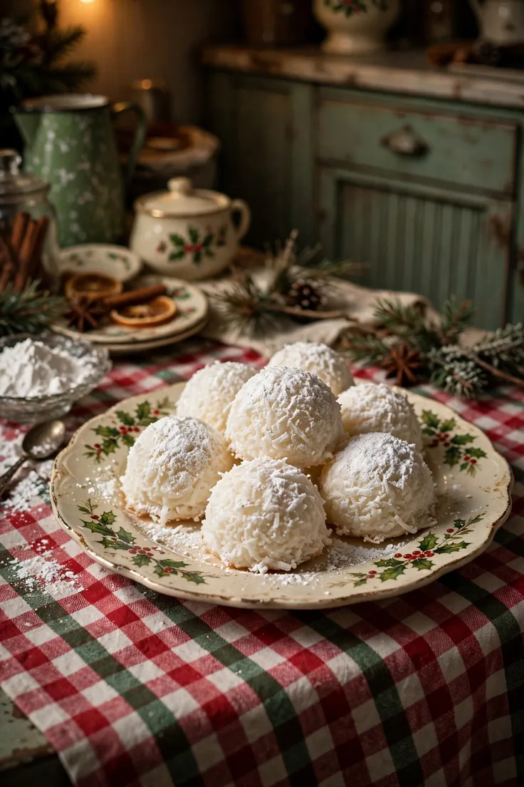 coconut snowball macaroons no bake