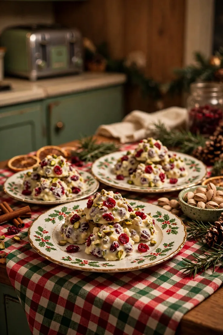 white chocolate cranberry clusters