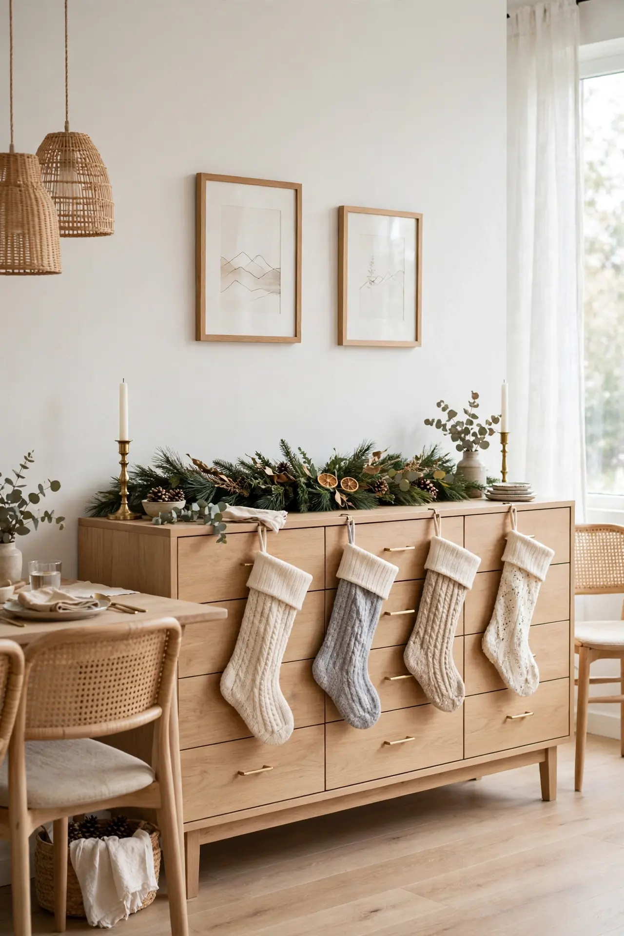 sideboard credenza christmas mantel alternative