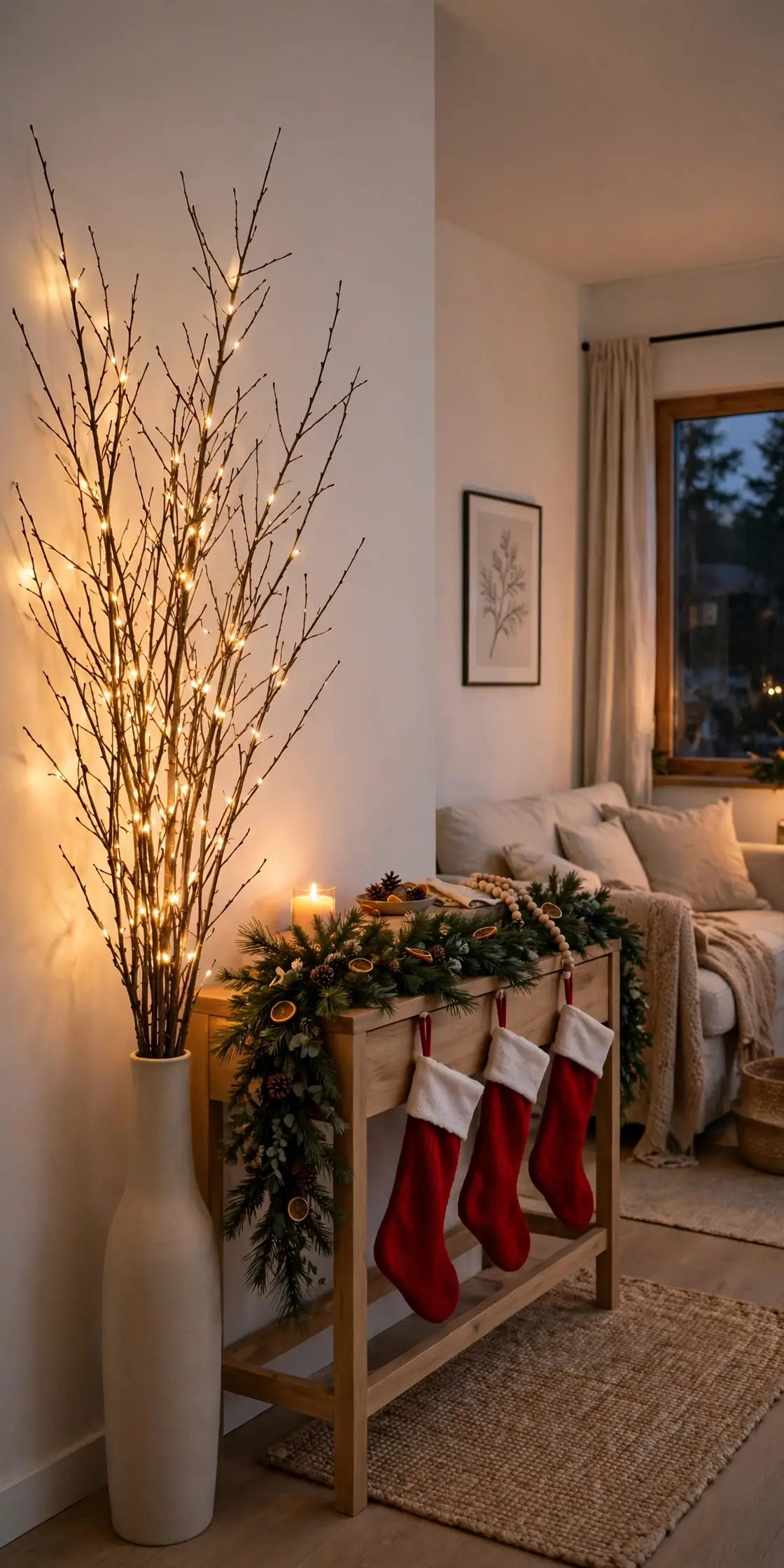 lighted branches vase christmas glow decor