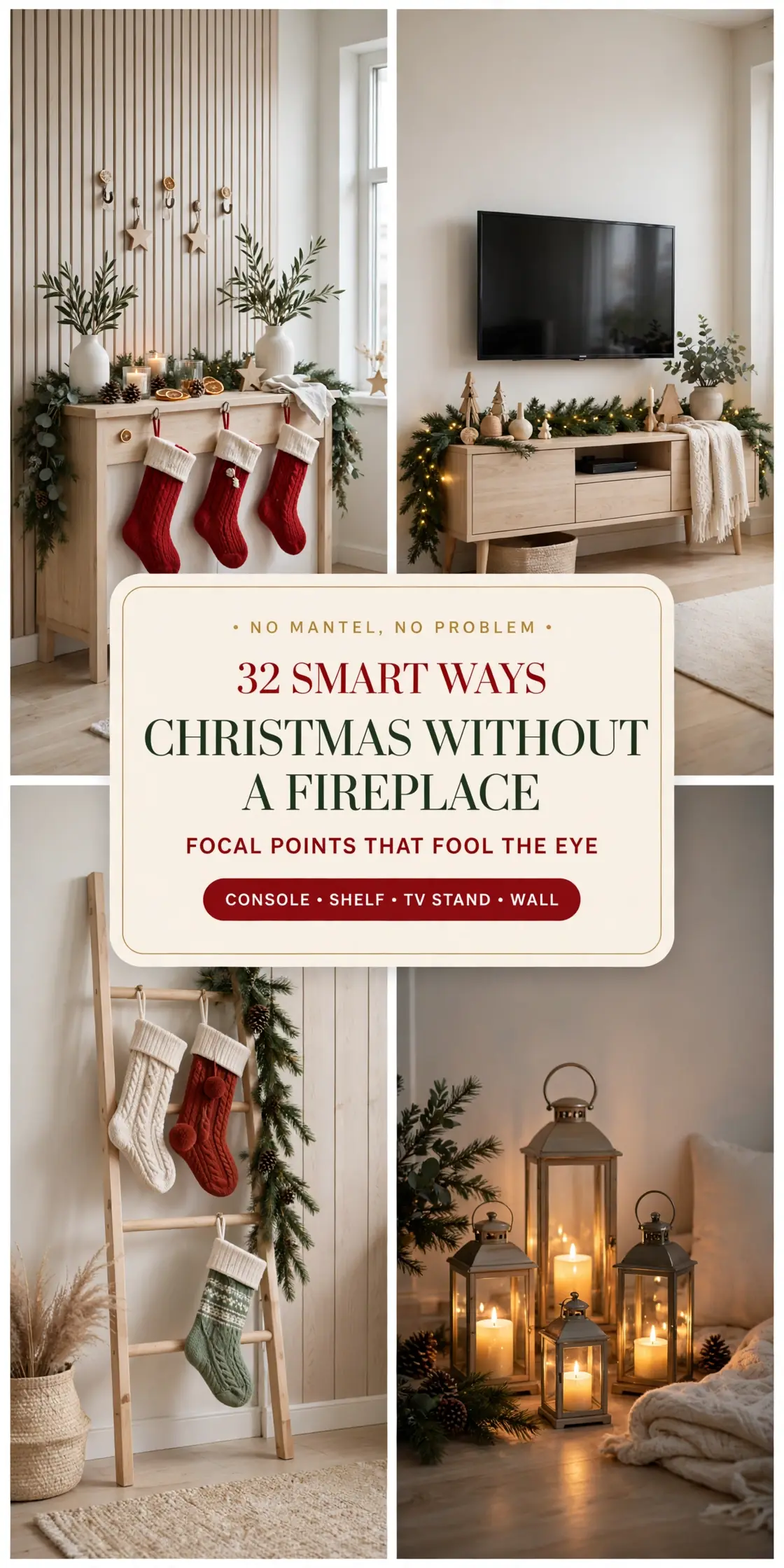 christmas decor without a fireplace
