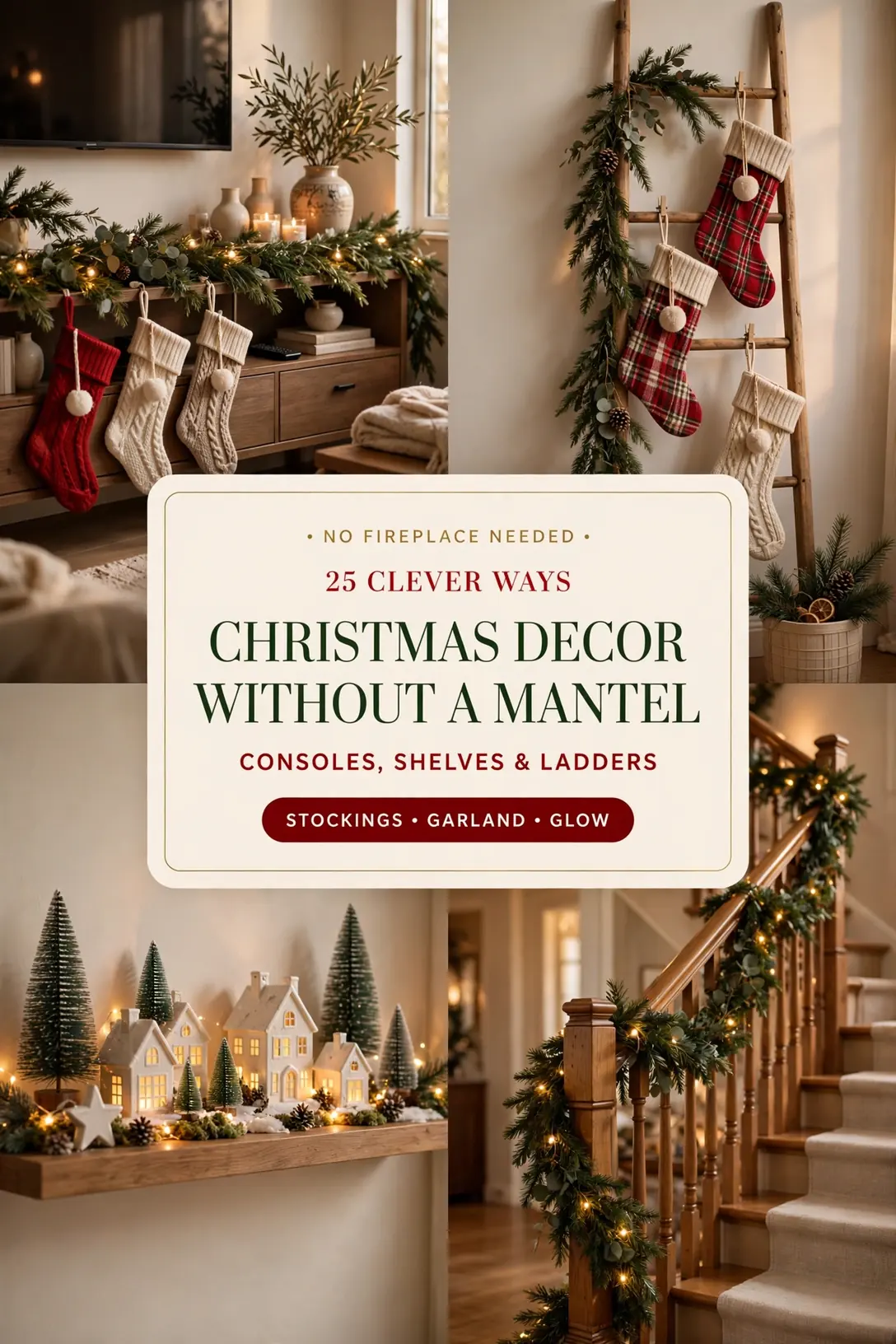 christmas decor without a mantel ideas