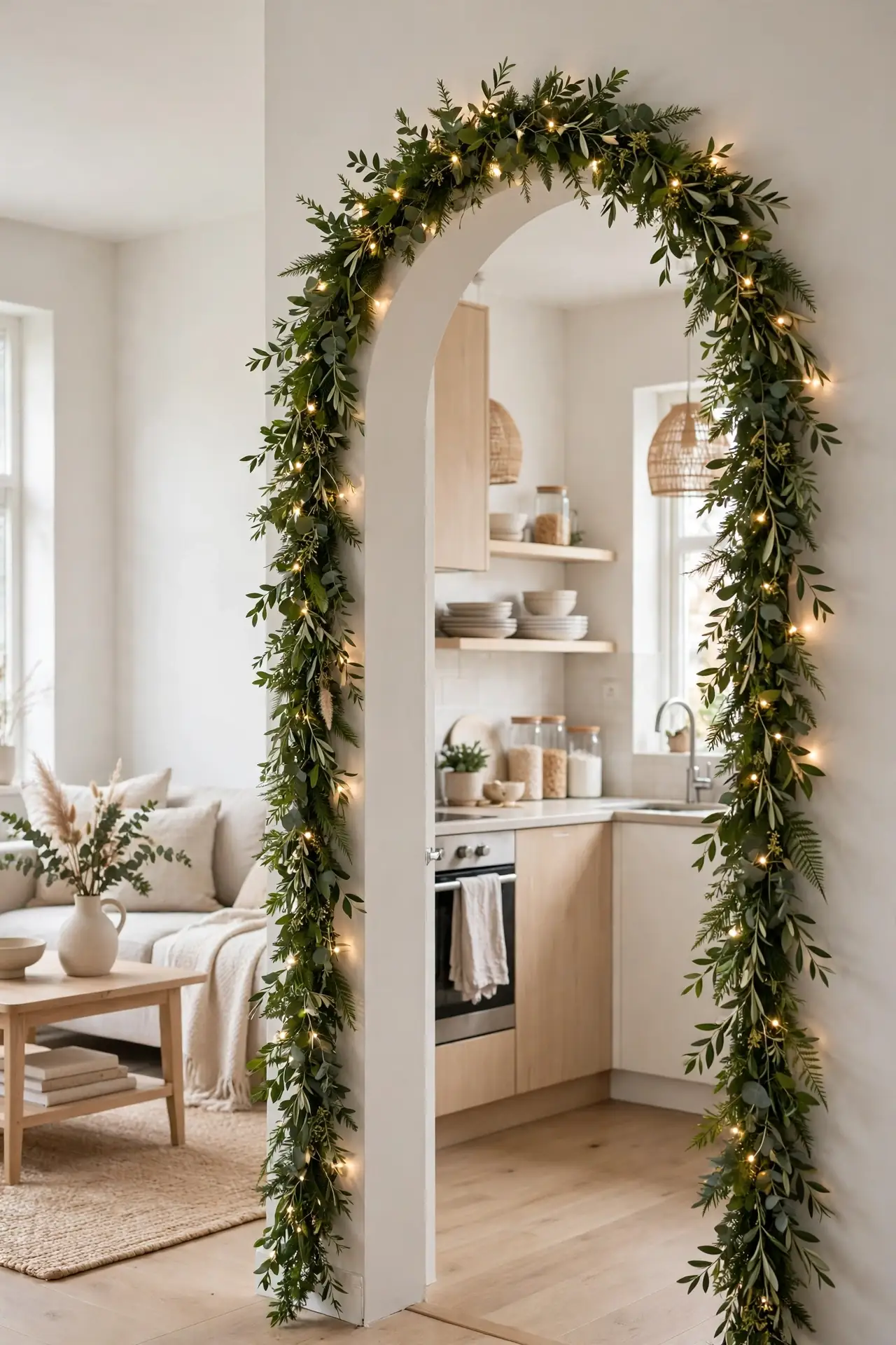 Garland Framing The Doorway christmas garland doorway frame decor