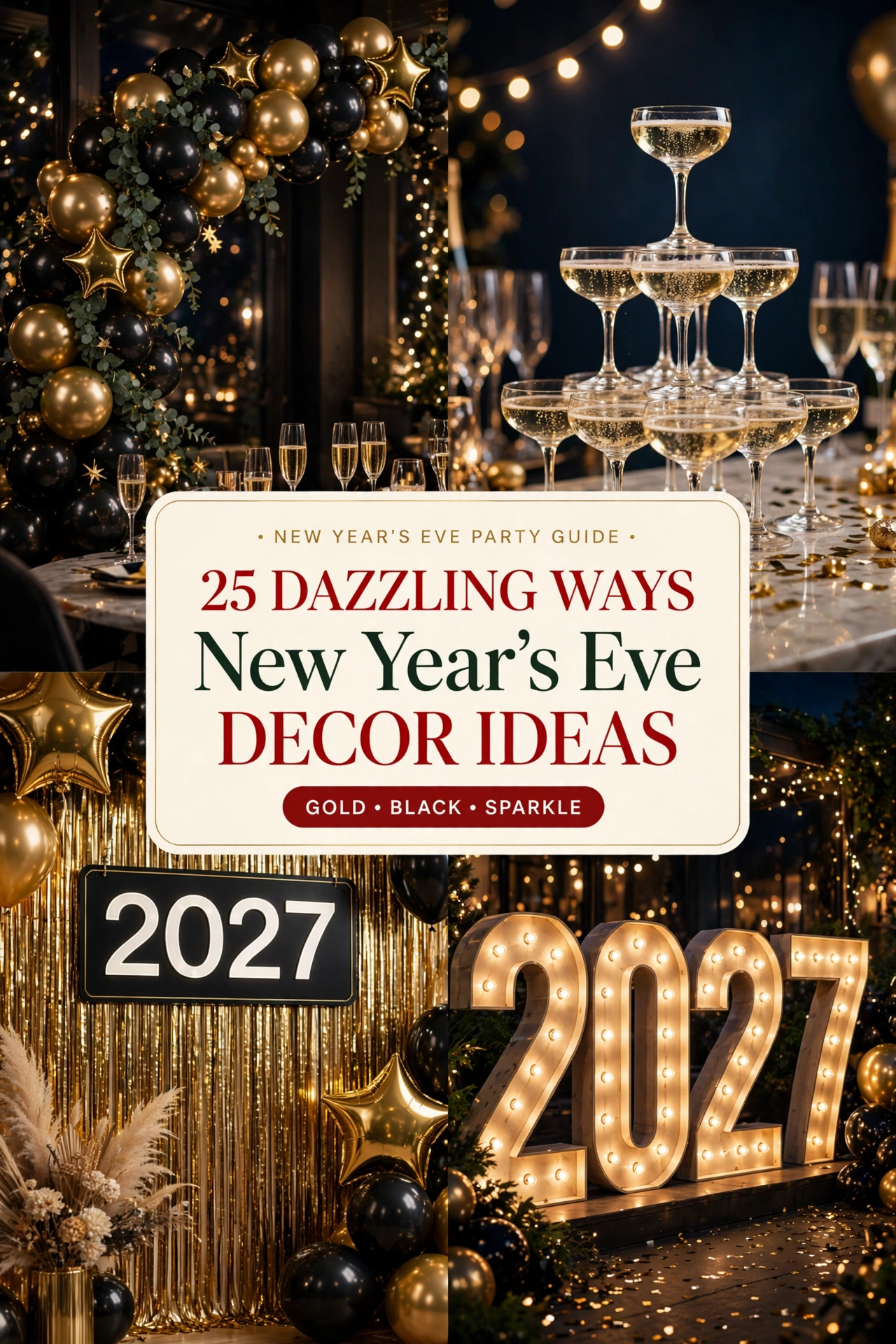 new year's eve decor ideas collage 25 dazzling ways