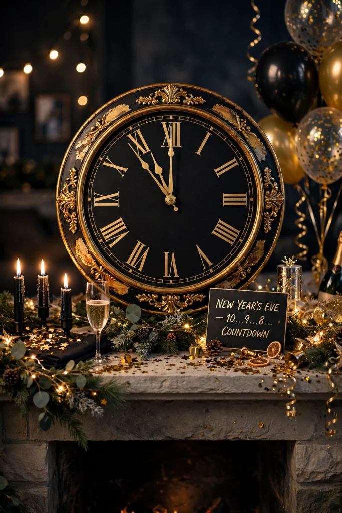 midnight countdown clock centerpiece new years eve decor