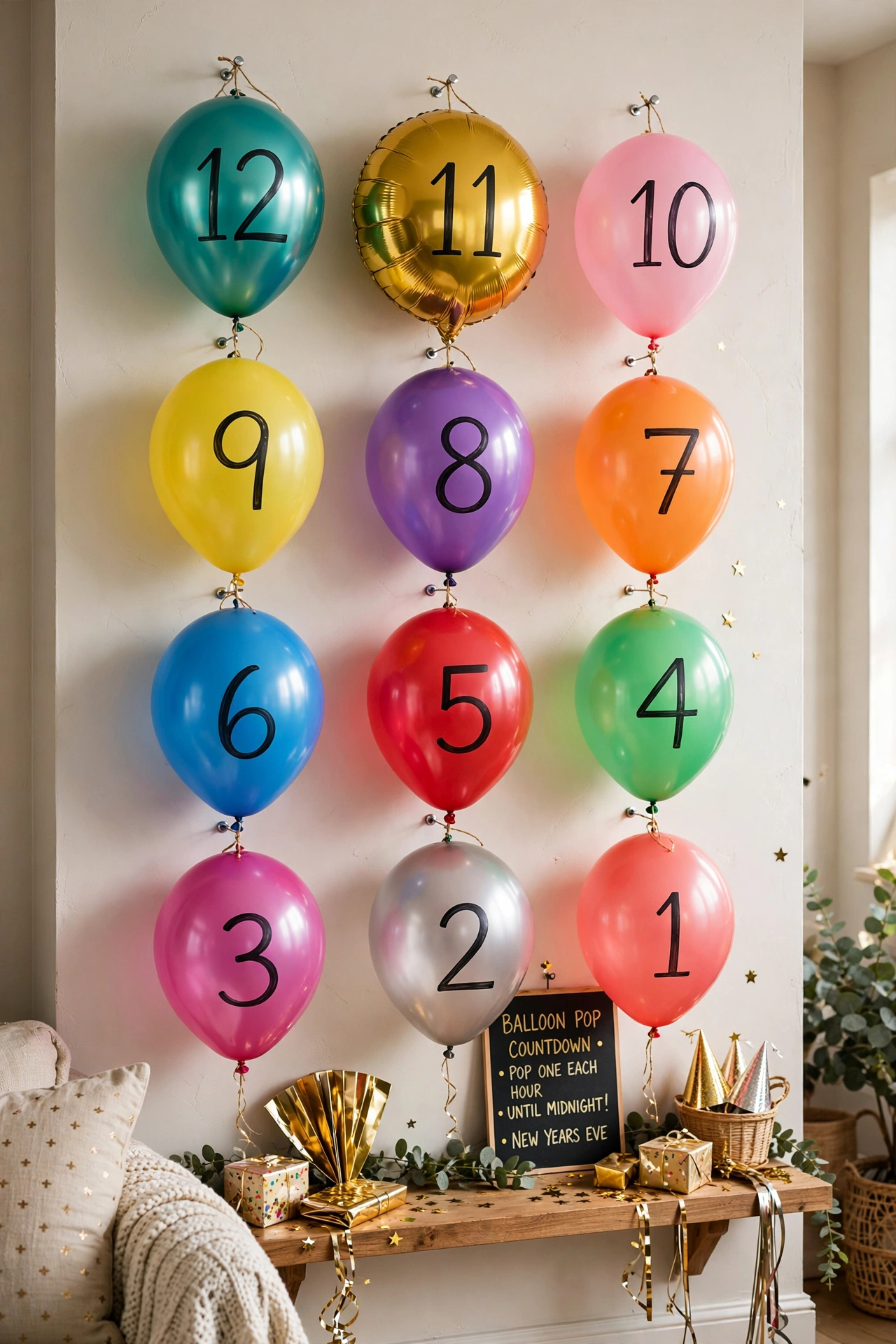 balloon pop countdown new years eve party game
