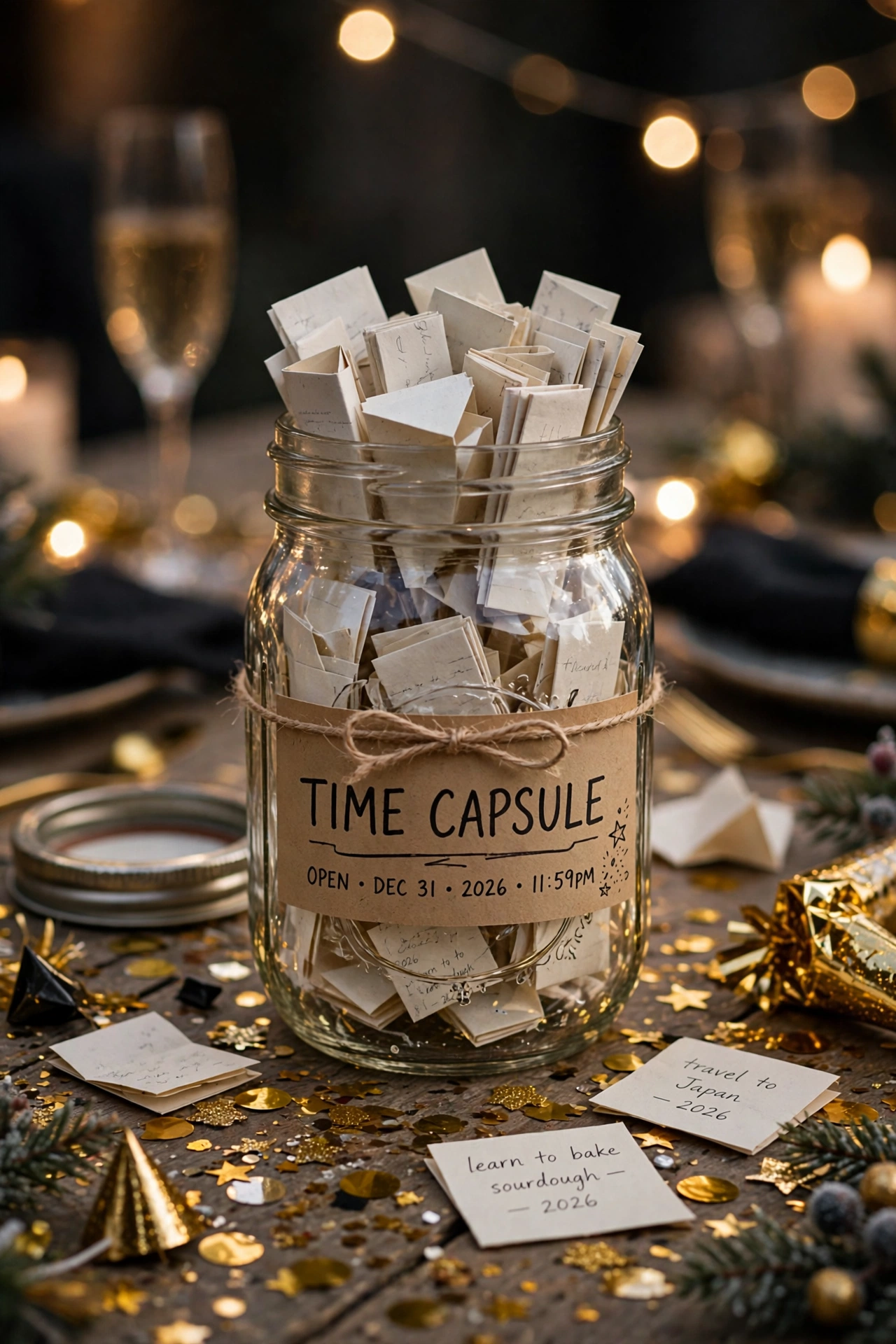 new year time capsule predictions jar party