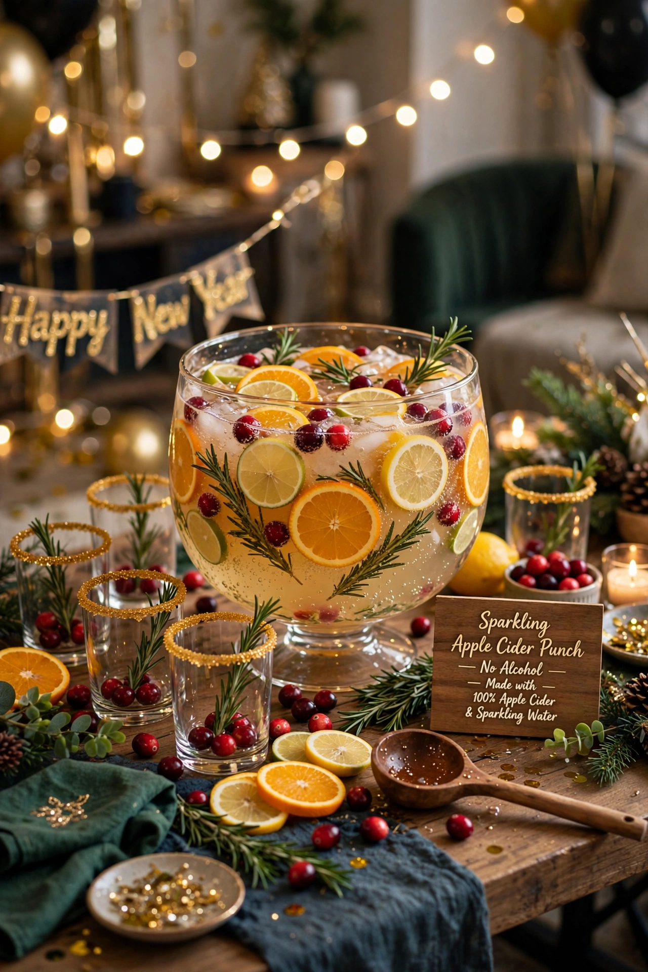 sparkling mocktail punch station new years eve party