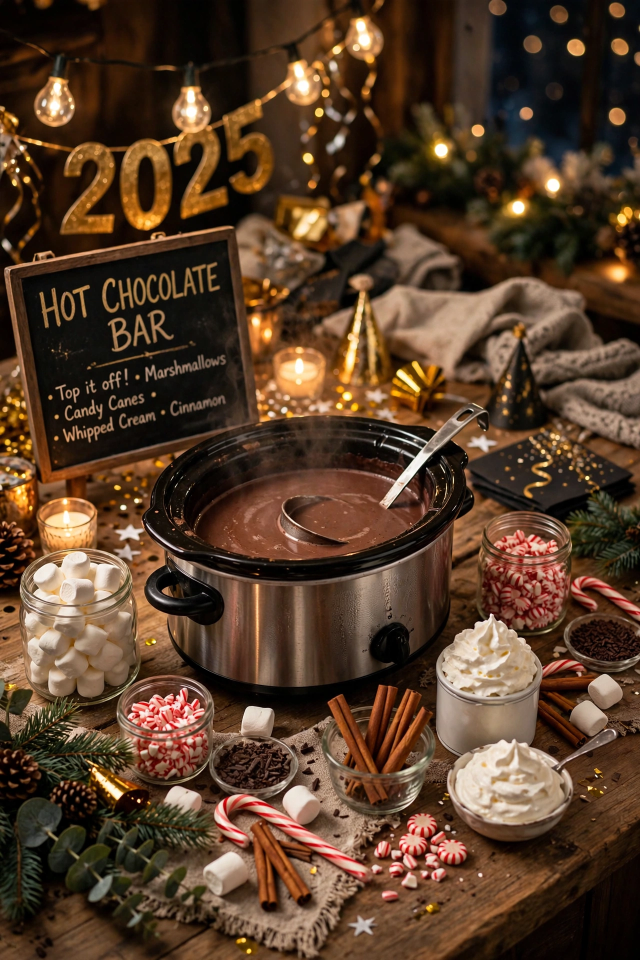 hot chocolate bar new years eve party winter