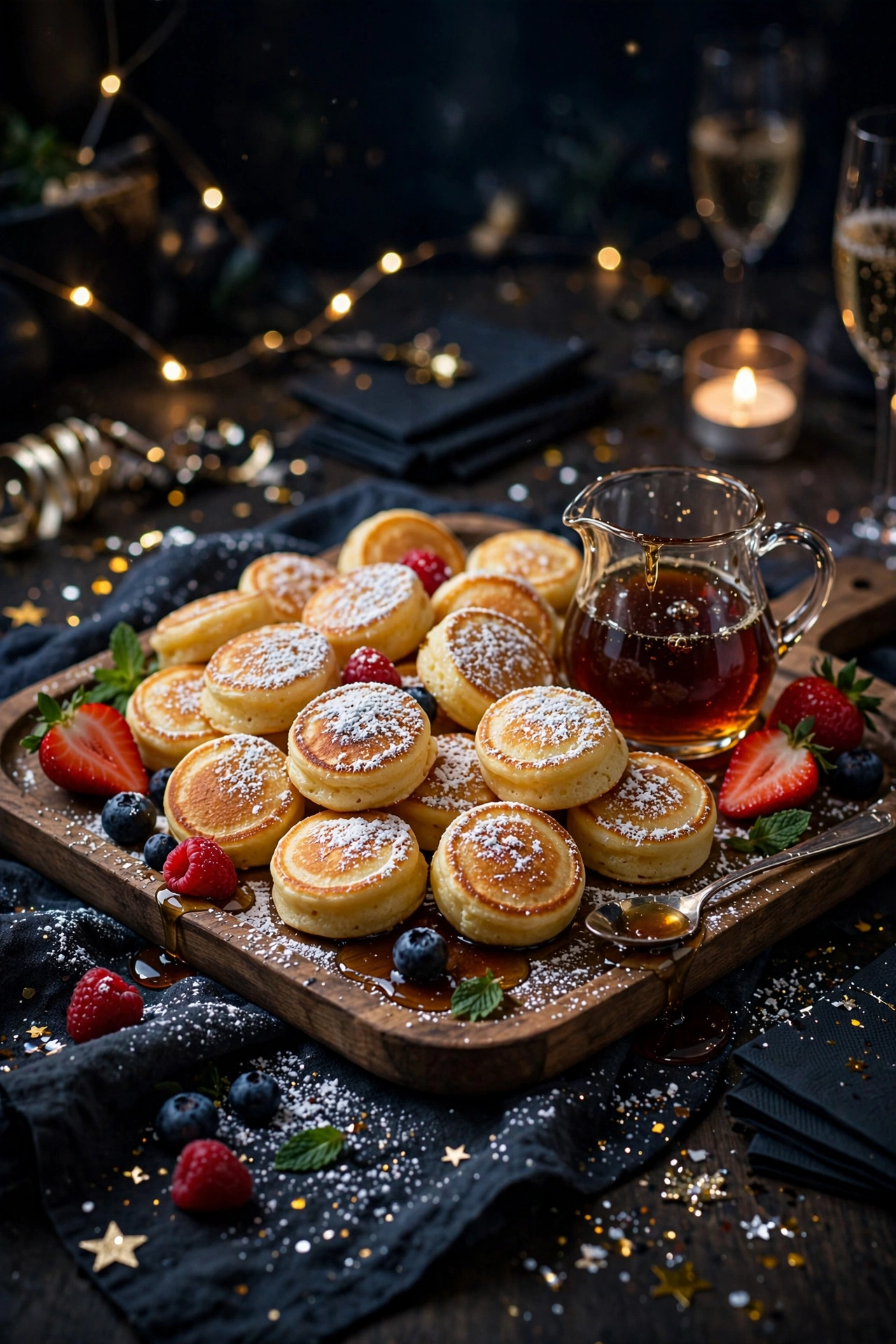 mini pancake bites midnight breakfast new years eve food