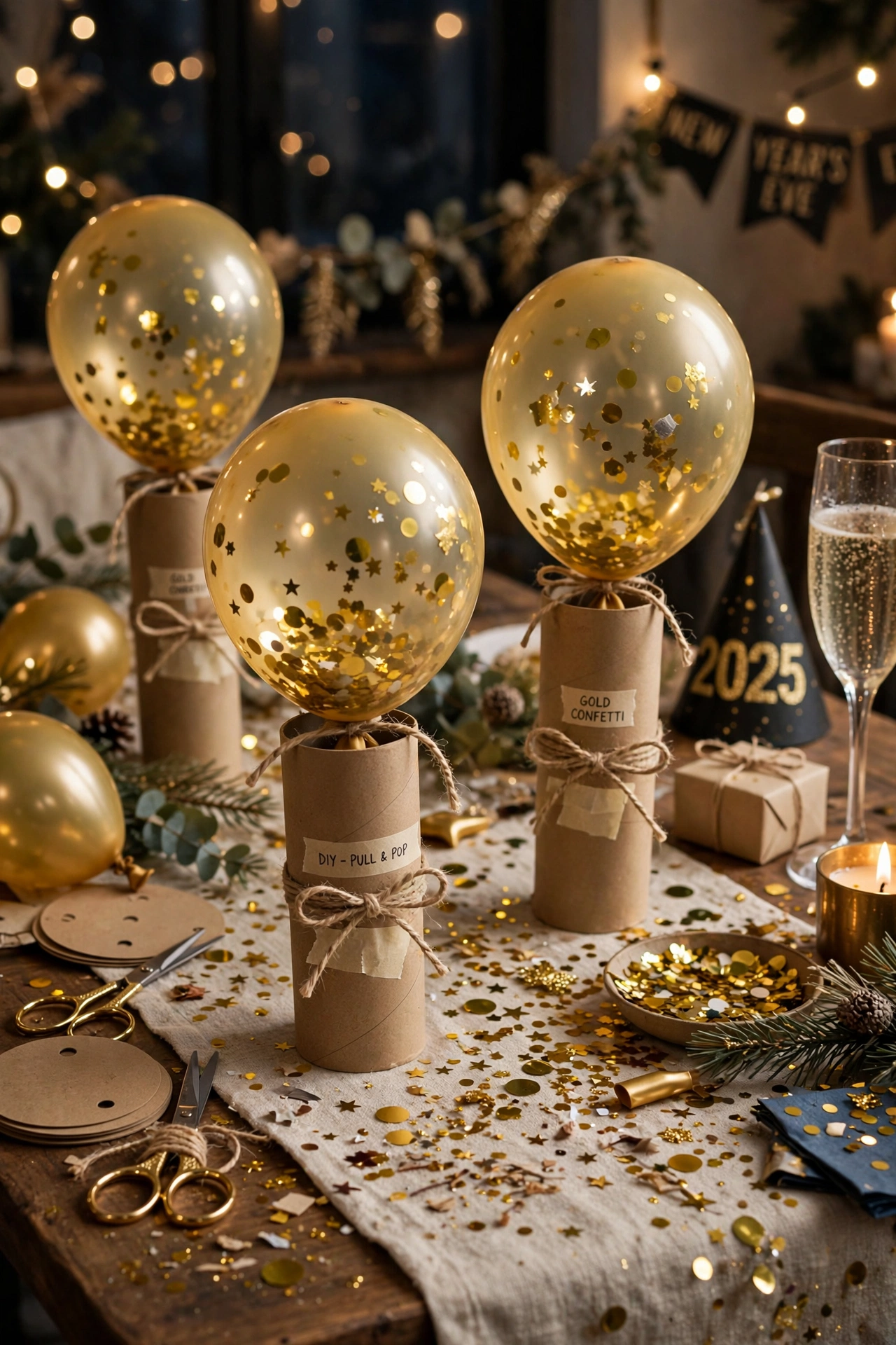 diy confetti poppers new years eve party midnight