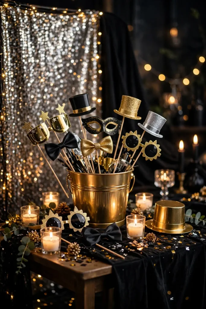 photo booth props station new years eve