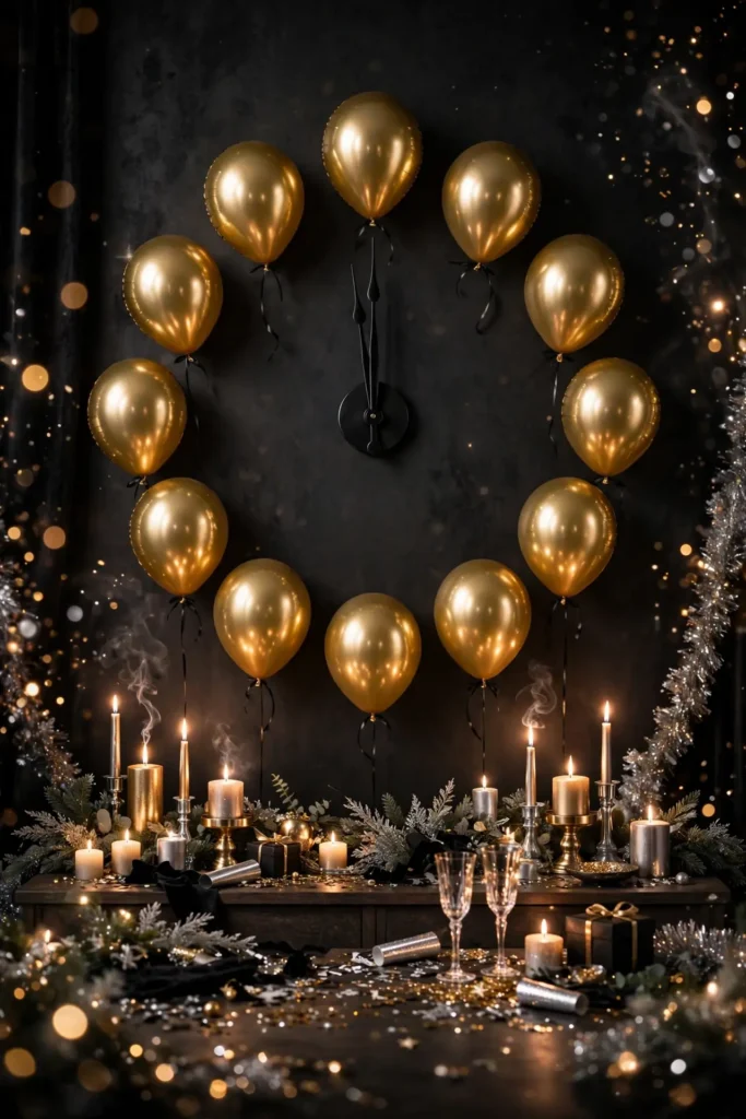 balloon clock countdown wall new years eve