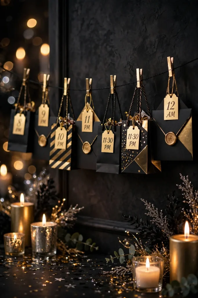 hourly countdown bags wall nye party