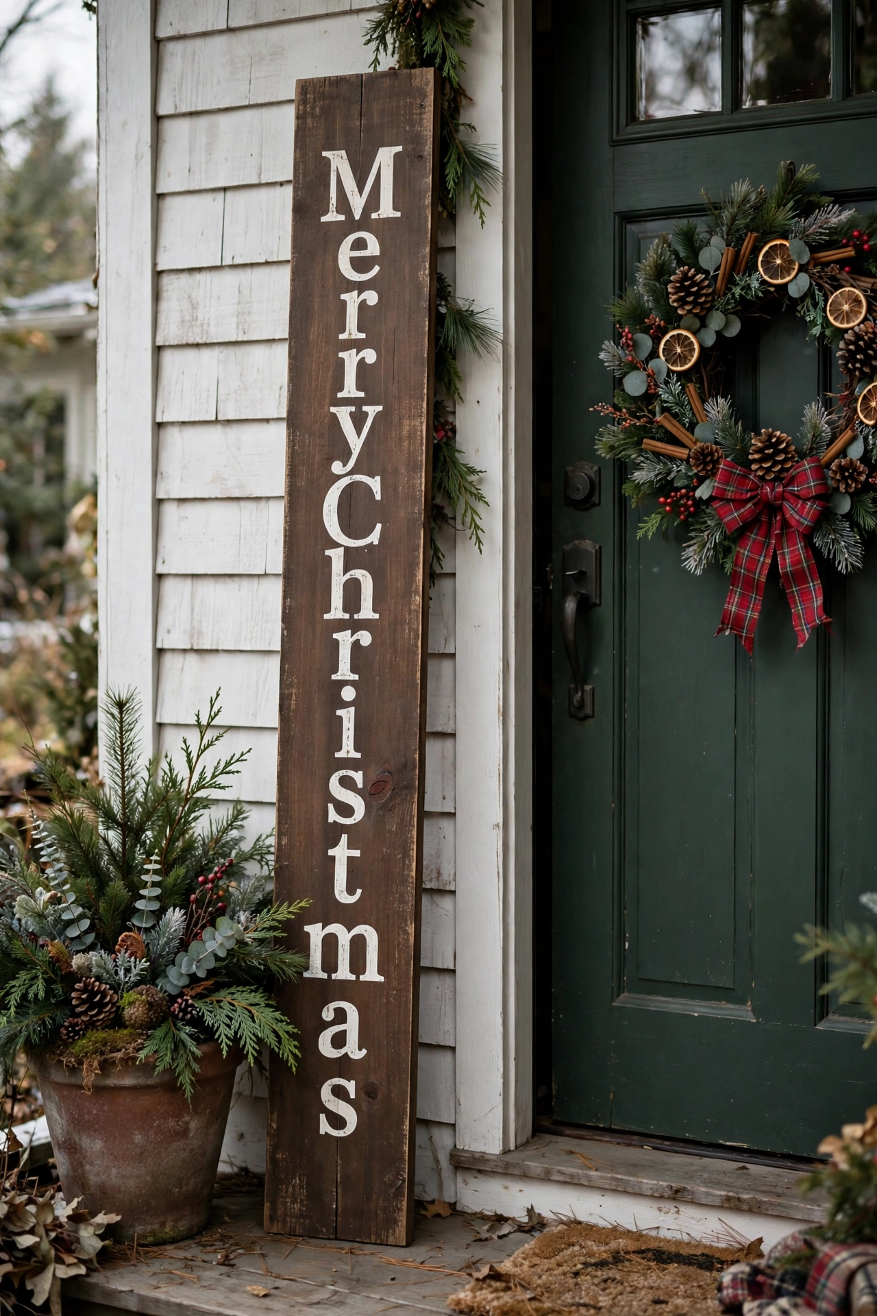 christmas porch sign vertical wooden