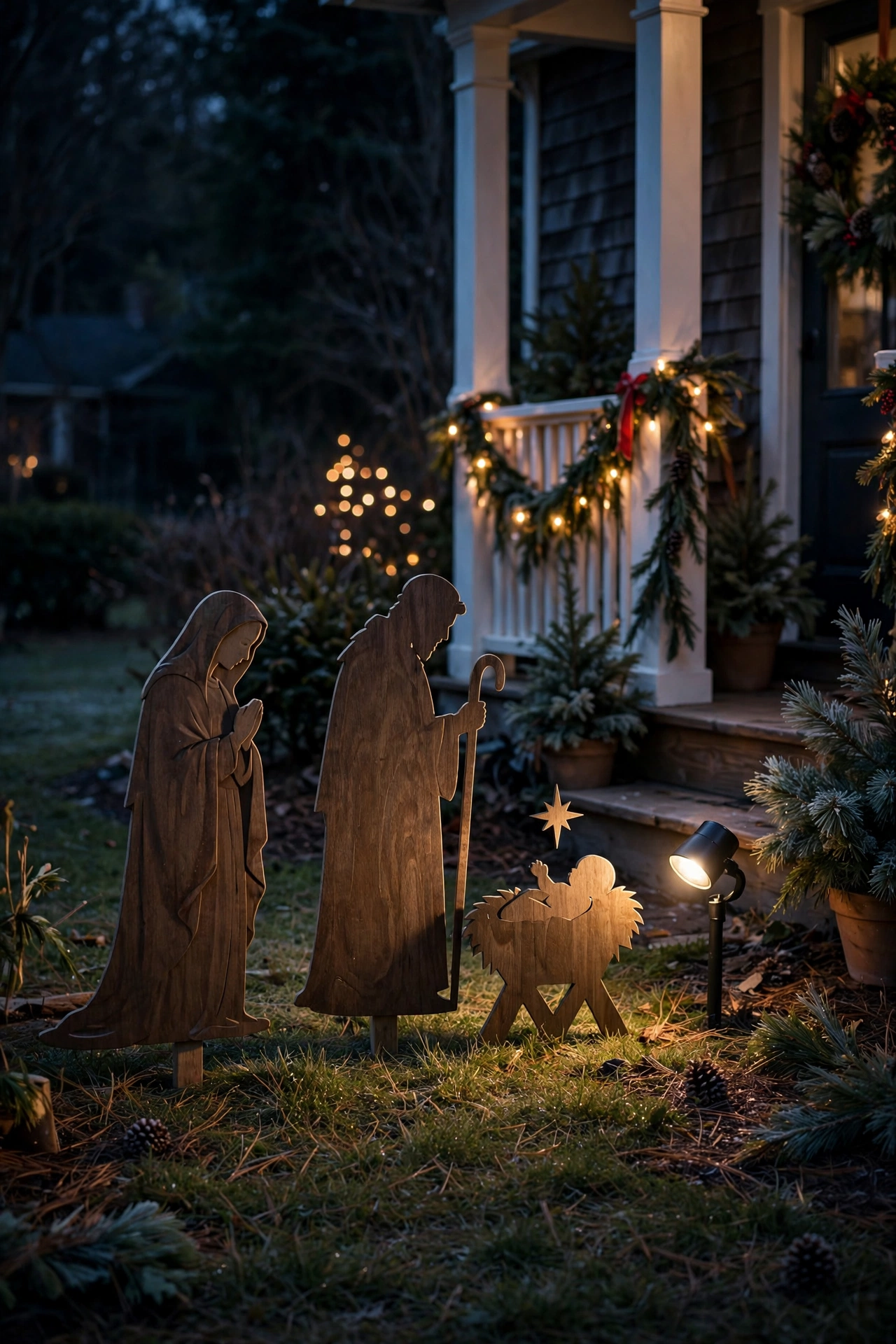 christmas nativity scene yard outdoor