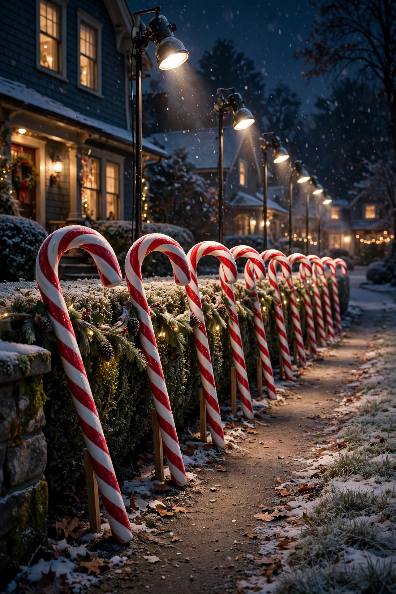 christmas candy cane lane yard stakes