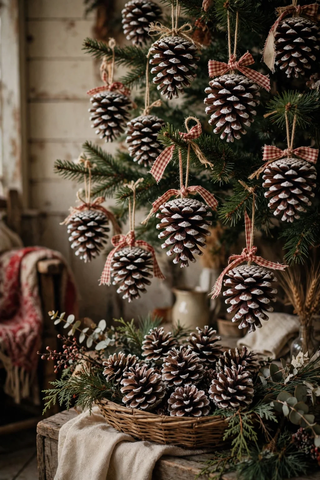pinecone ornaments natural christmas tree decorations