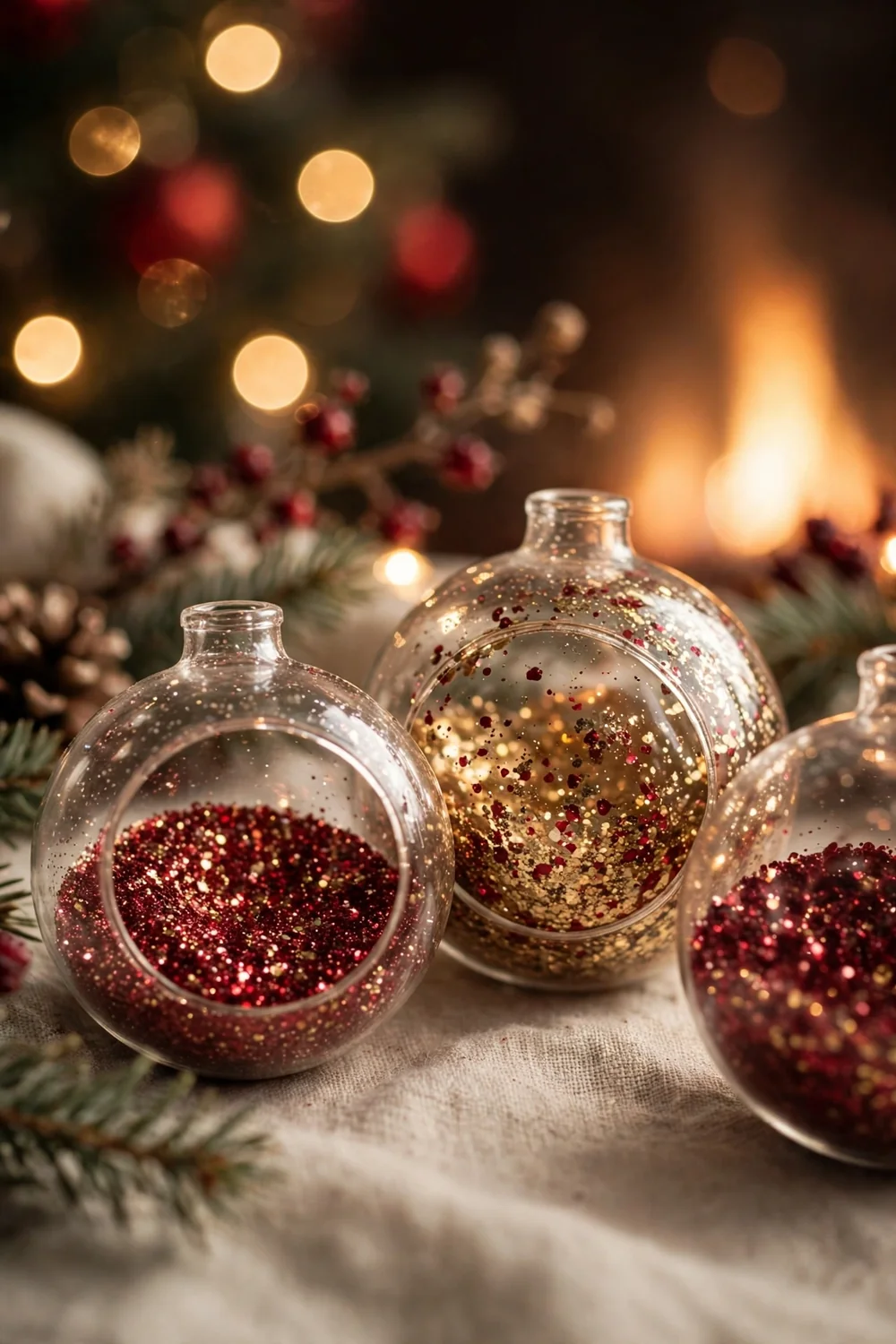 diy glitter ornaments