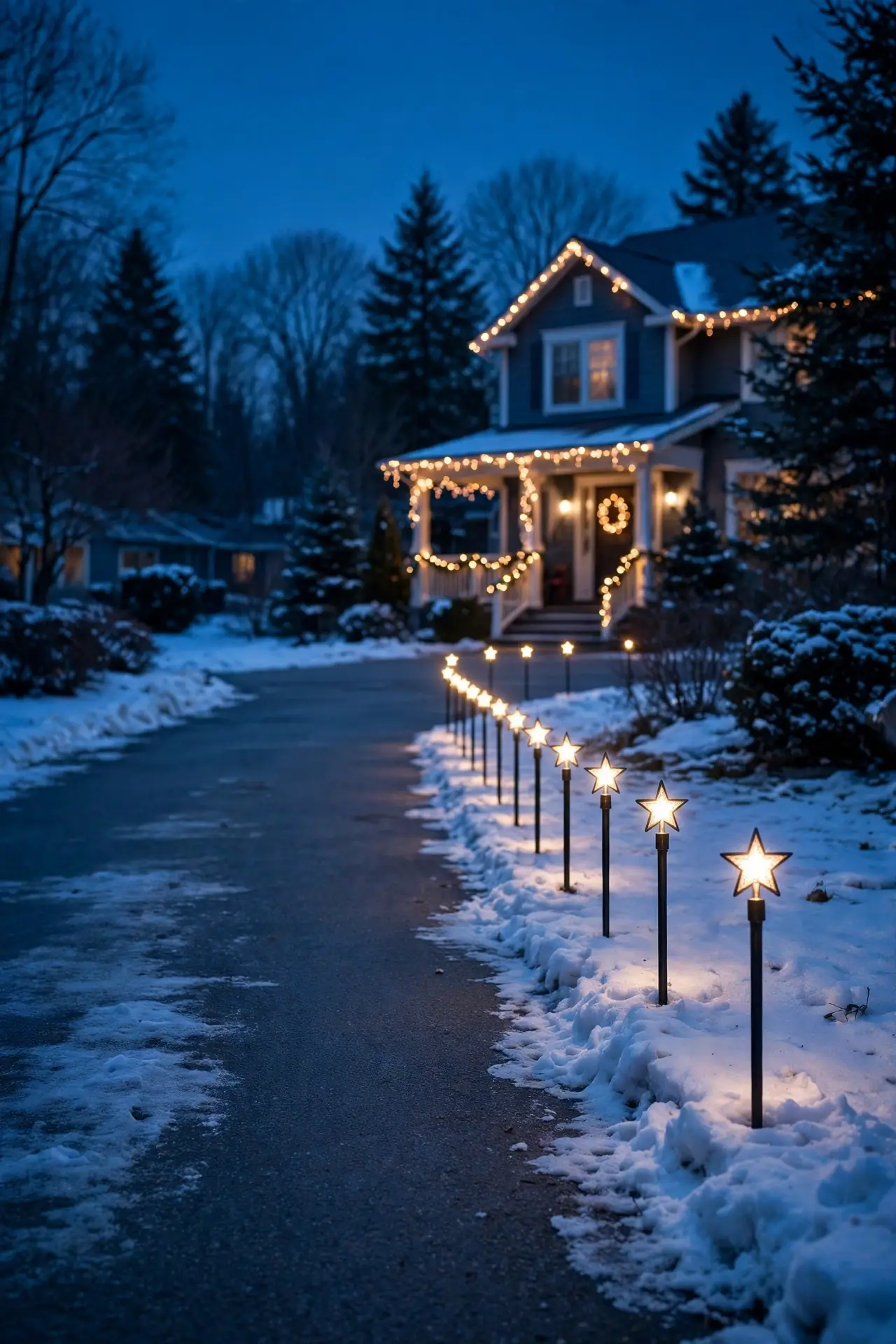 star stake lights driveway christmas outdoor