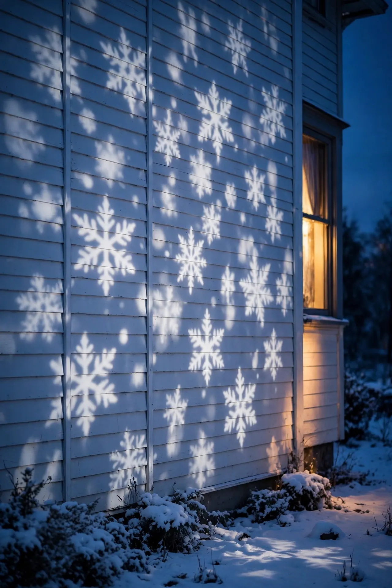 snowflake projector lights house wall christmas