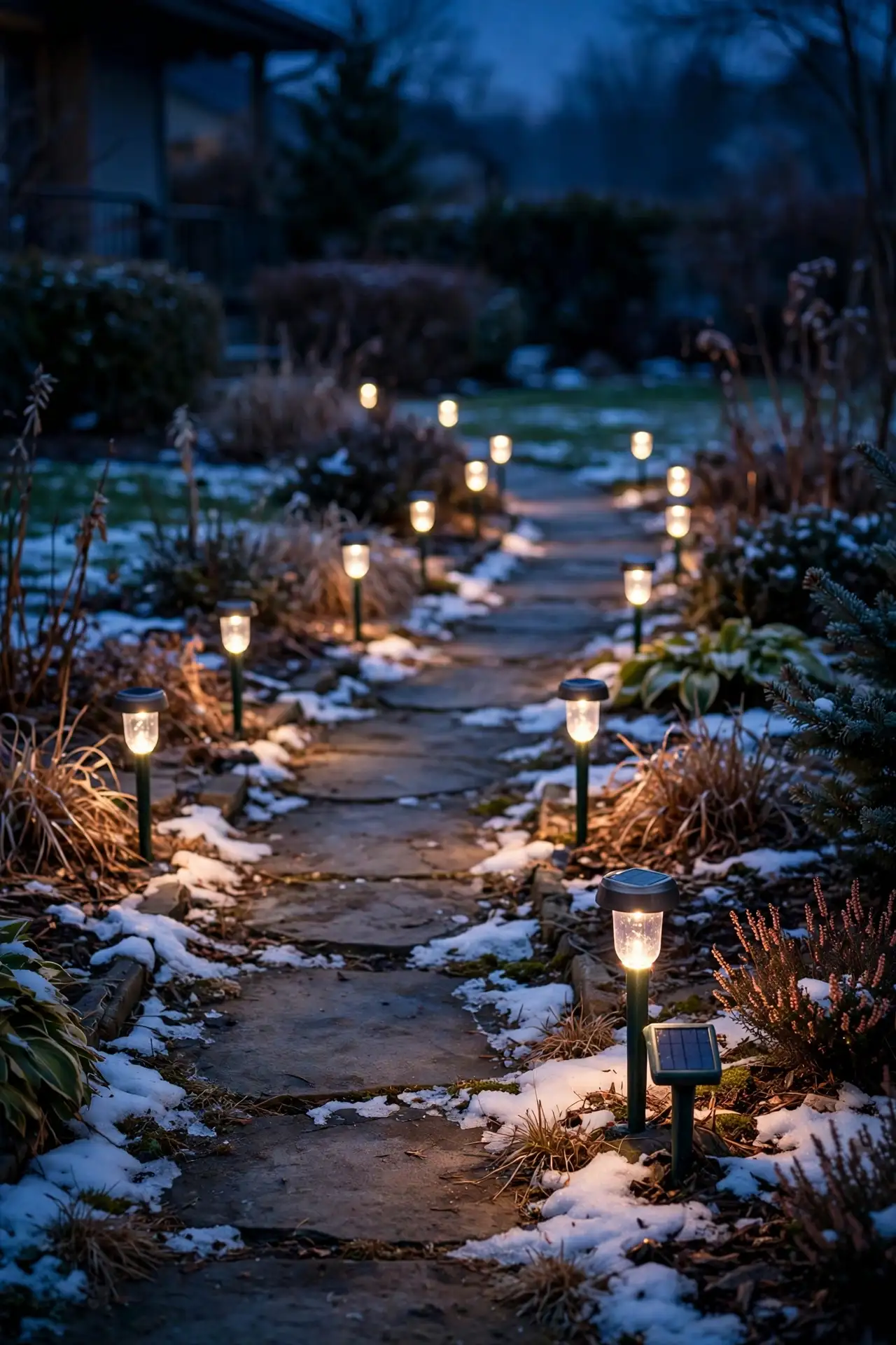solar christmas lights pathway garden stakes