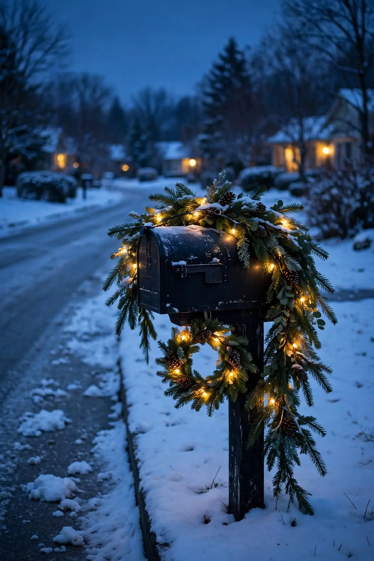 battery christmas lights timer wreath mailbox