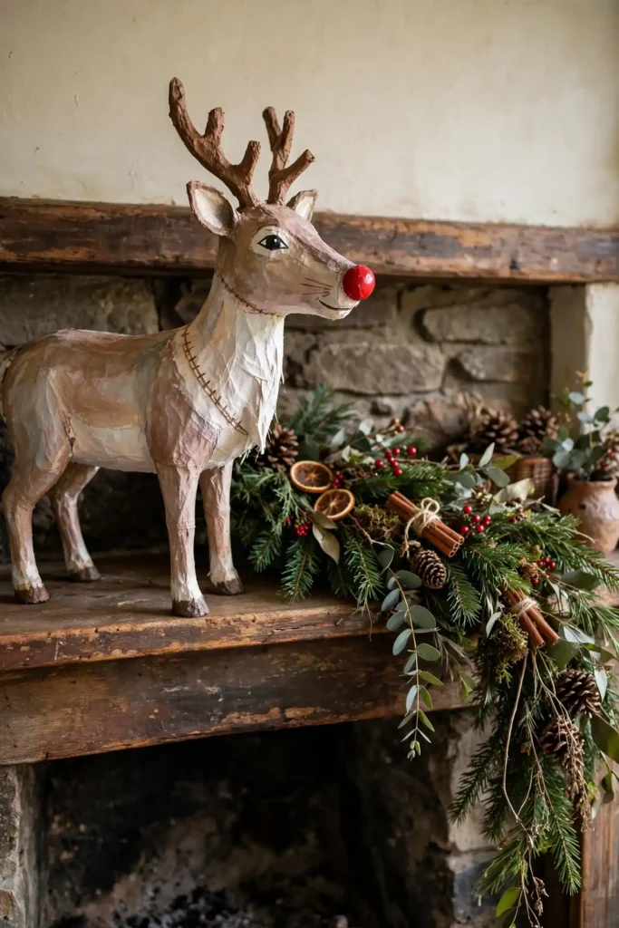 paper mache reindeer christmas