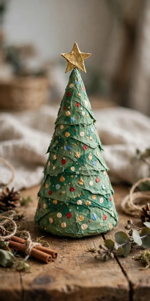 paper mache christmas tree