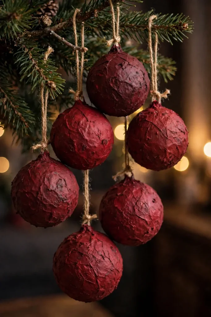 paper mache christmas ornaments baubles