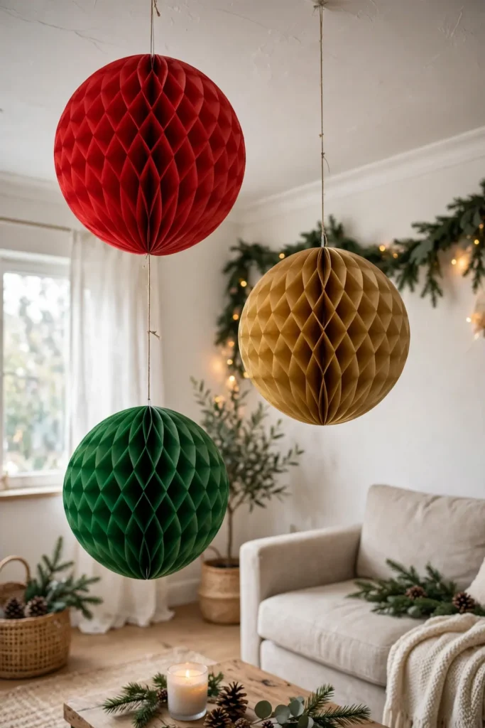 honeycomb paper balls christmas decorations