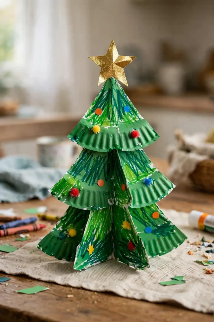 christmas paper plates tree craft