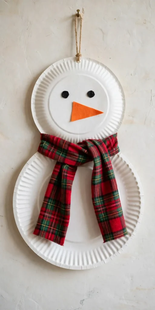 snowman paper plates christmas craft