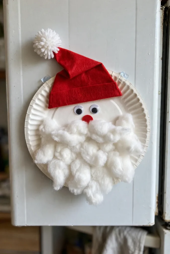 paper plate santa christmas craft