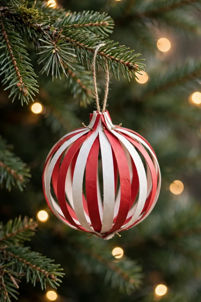 paper christmas baubles strip baubles