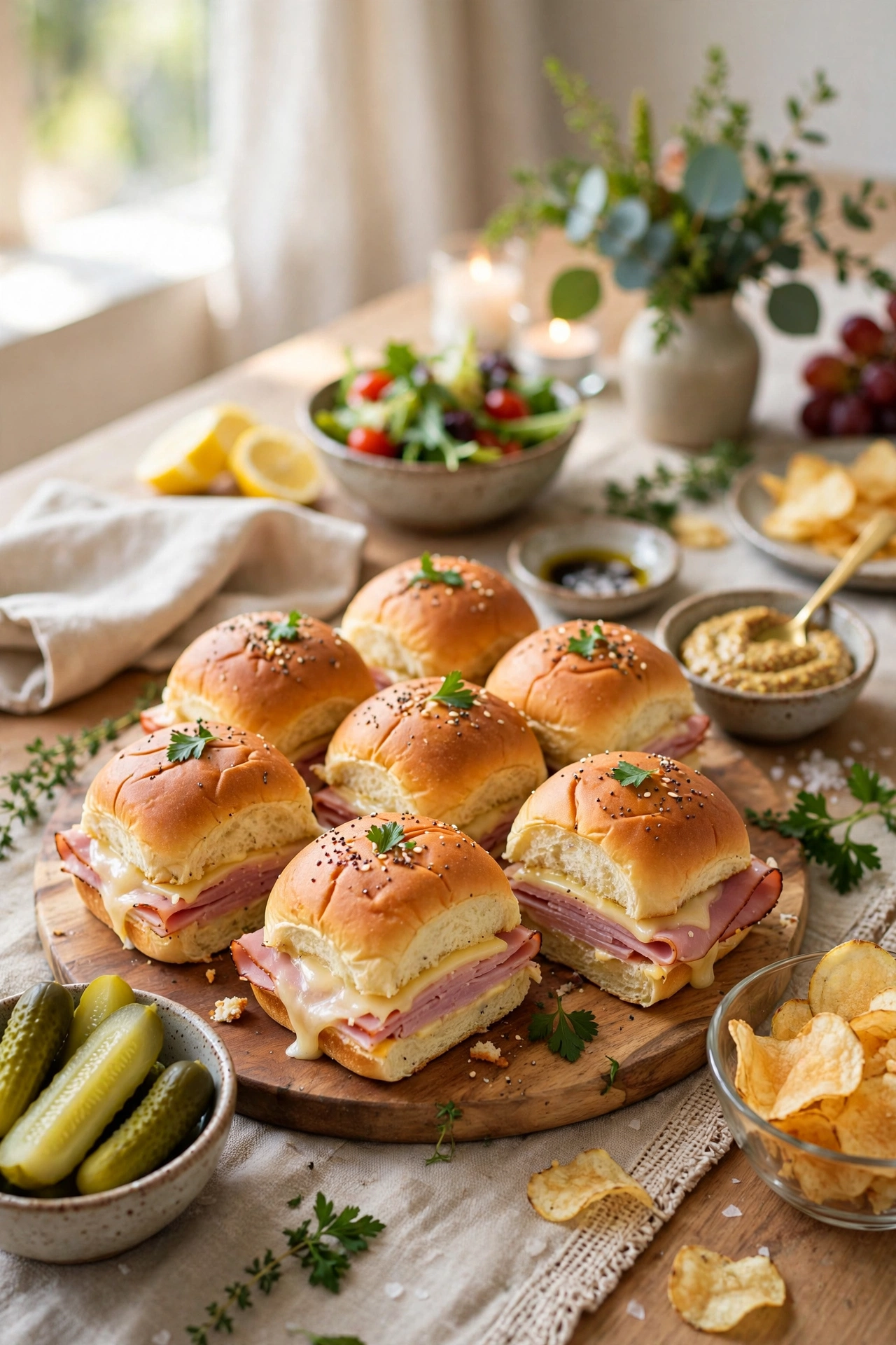 ham and cheese sliders on hawaiian rolls