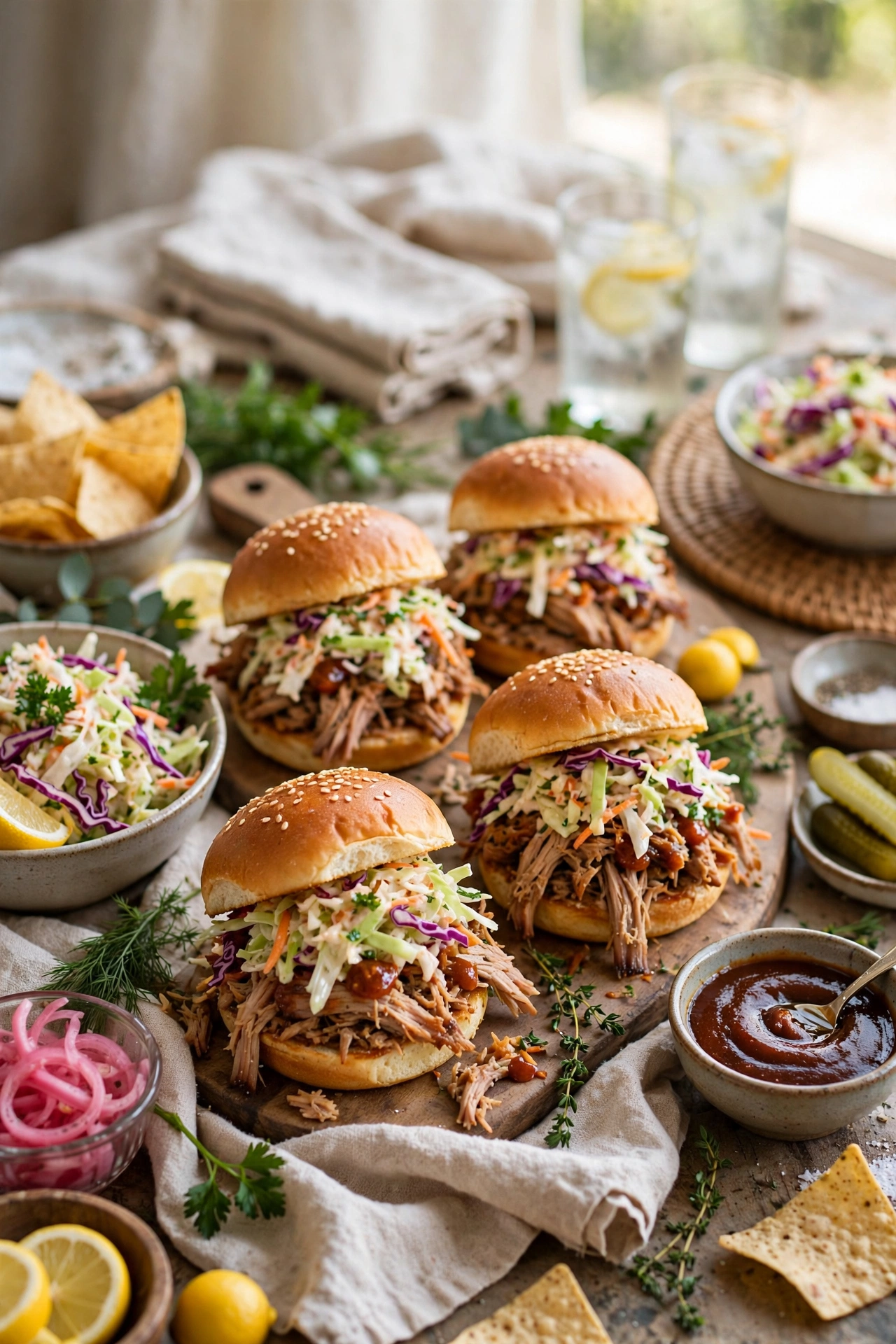 pulled pork sliders with coleslaw