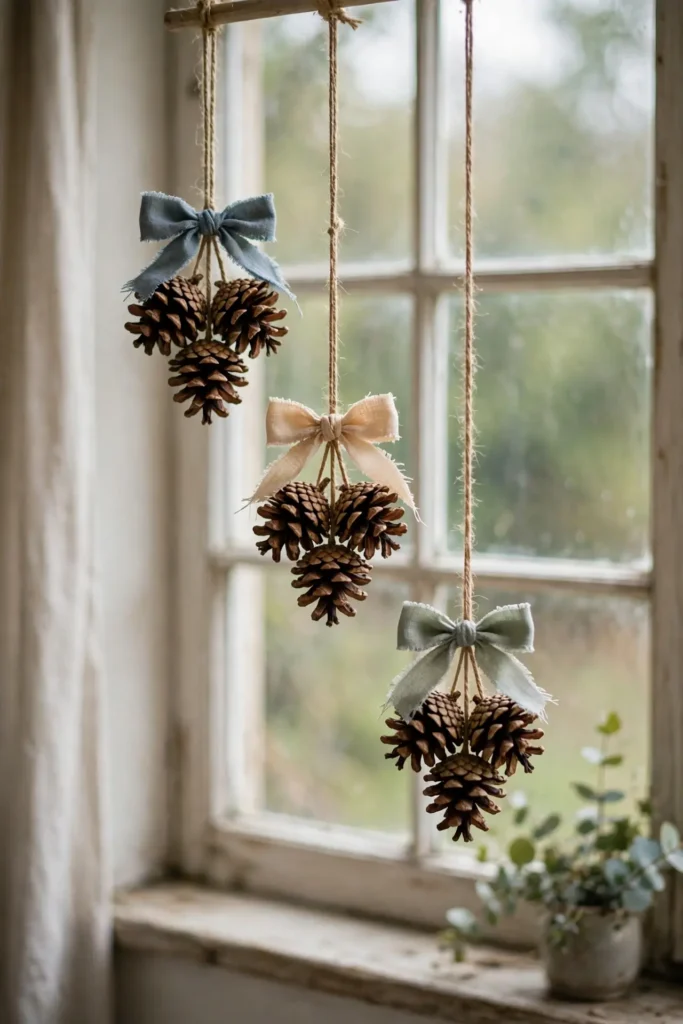 pine cone hanging decorations cluster