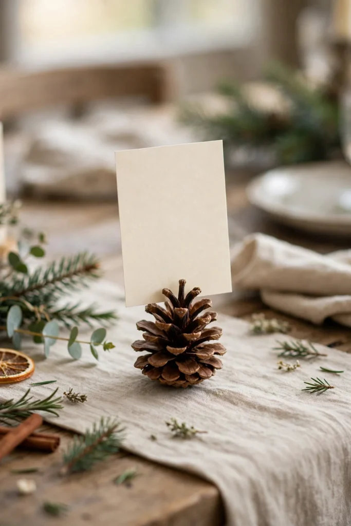 pine cone place card holders christmas