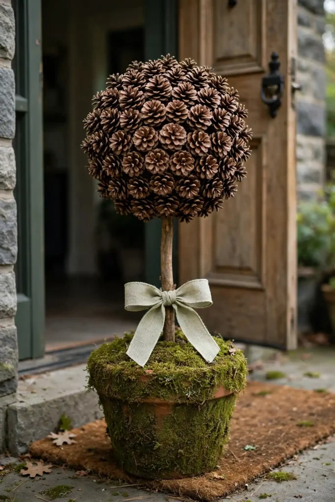 pine cone topiary christmas