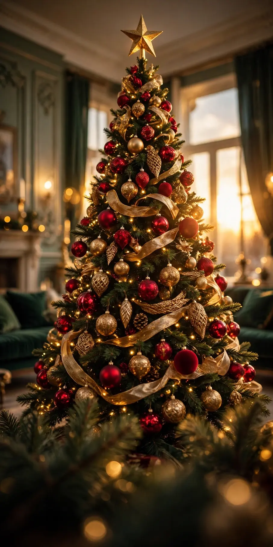 Red And Gold Christmas Tree red and gold christmas tree classic
