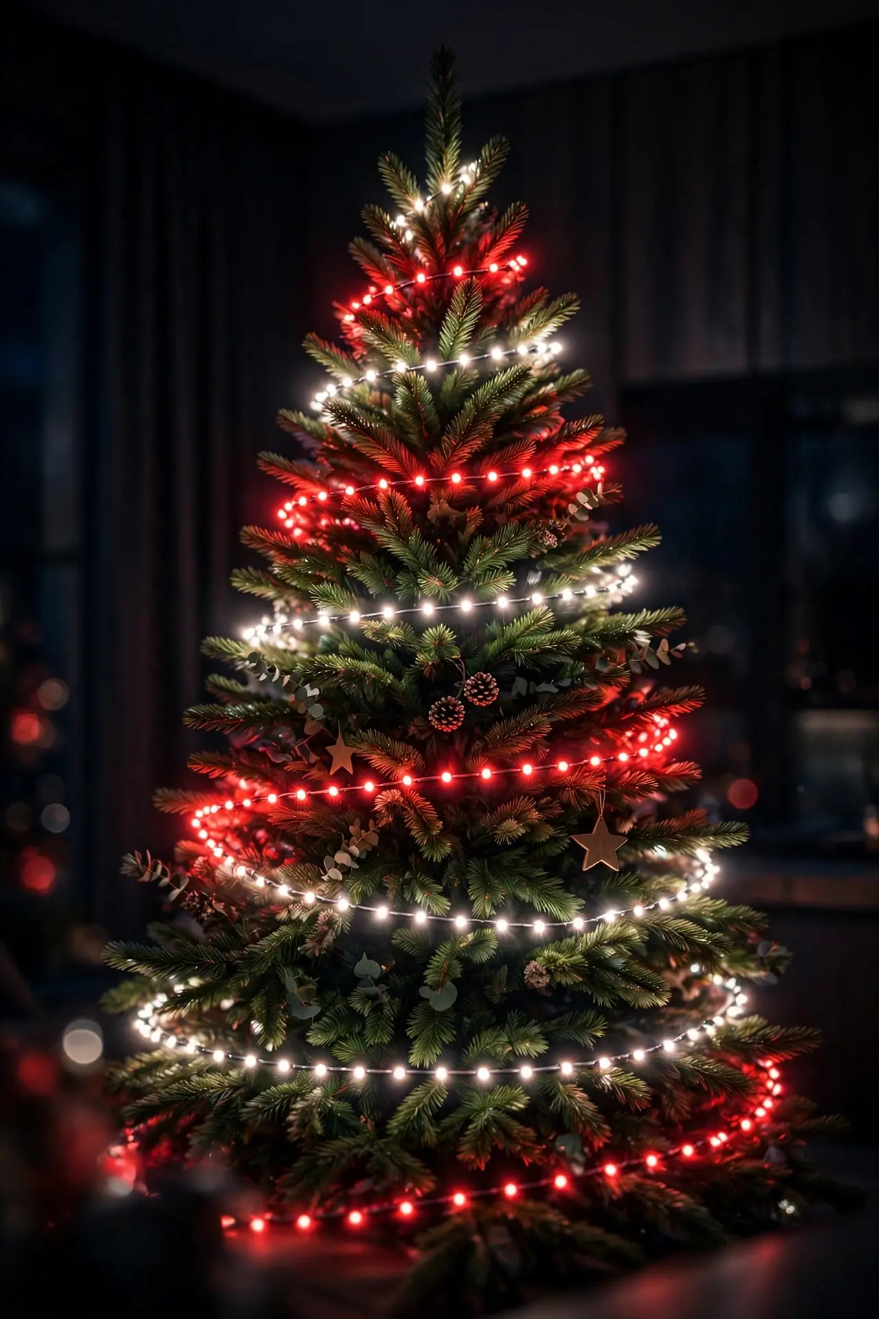 Christmas Tree Lights Red And White christmas tree lights red and white pattern