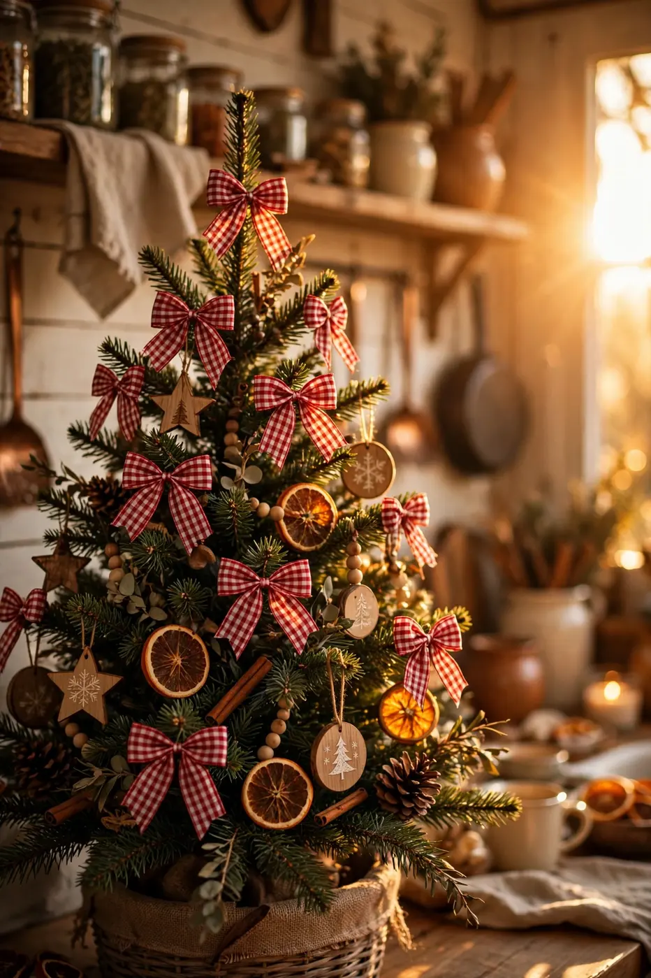 Red White Gingham Christmas Tree red white gingham cottage christmas tree