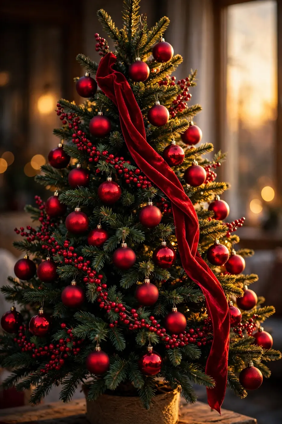 Budget Red Christmas Tree budget red christmas tree dollar ornaments