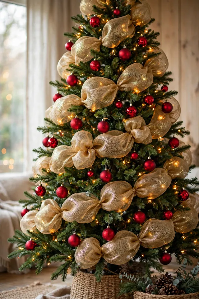 mesh ribbon for christmas tree