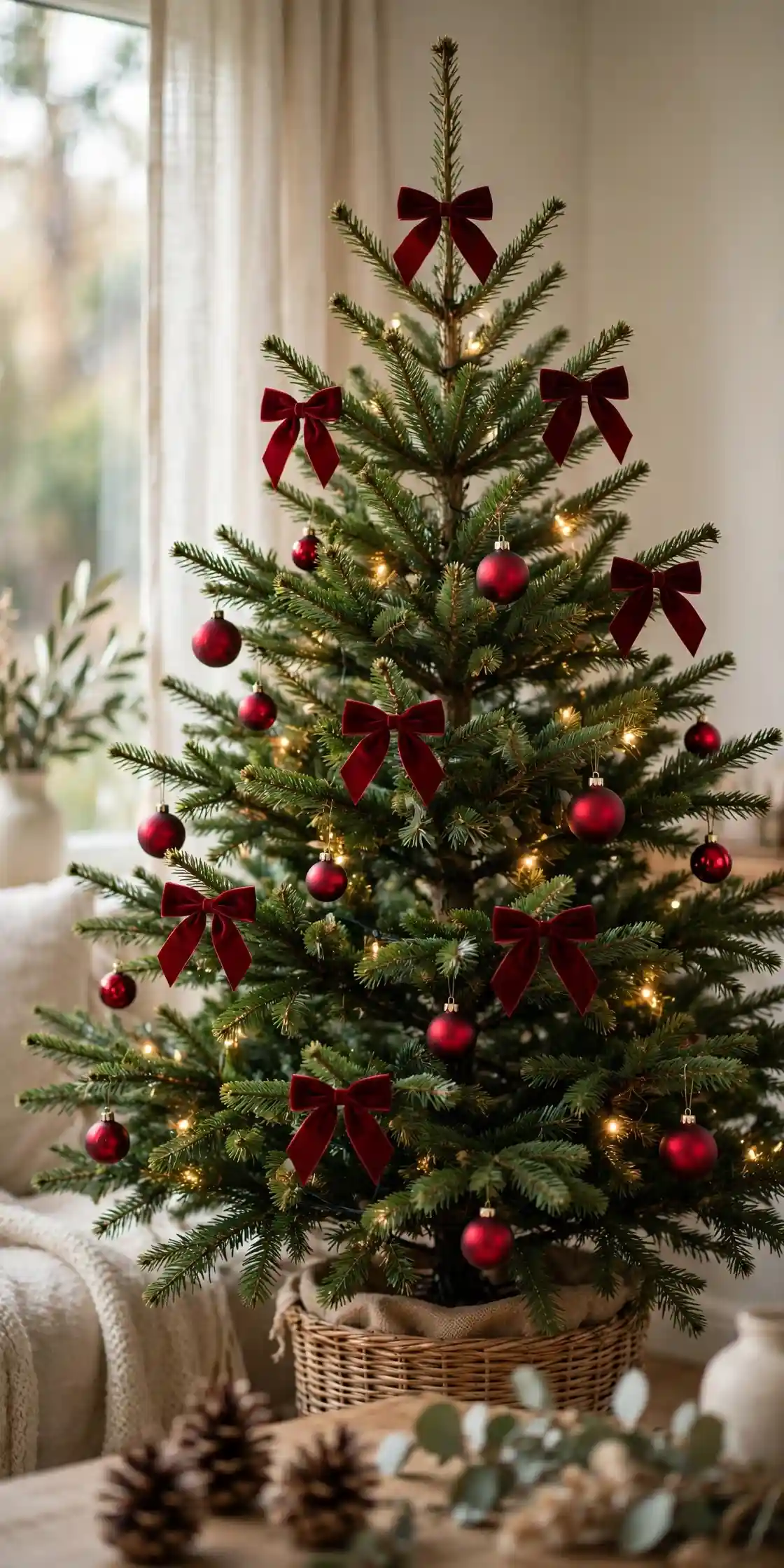 red velvet bows for christmas tree